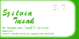 szilvia tusak business card